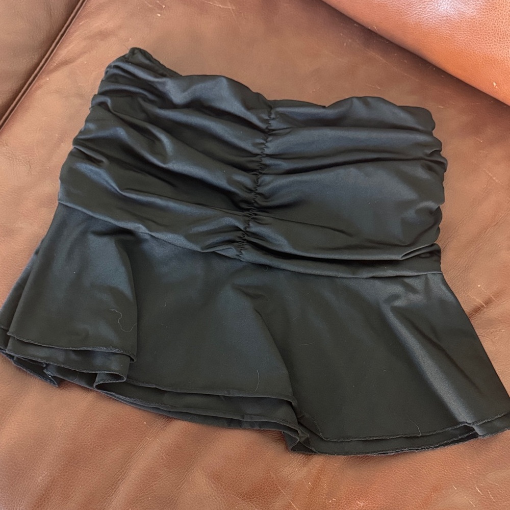 Elegant Black Ruched Women's Skirt